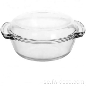 1L Clear Crystal Glass Bowl med täckning klar